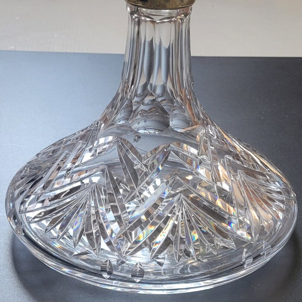Waterford Crystal Ships Decanter With Gold Band Collar 10" Tall Rare vtg Ireland - Picture 2 of 11